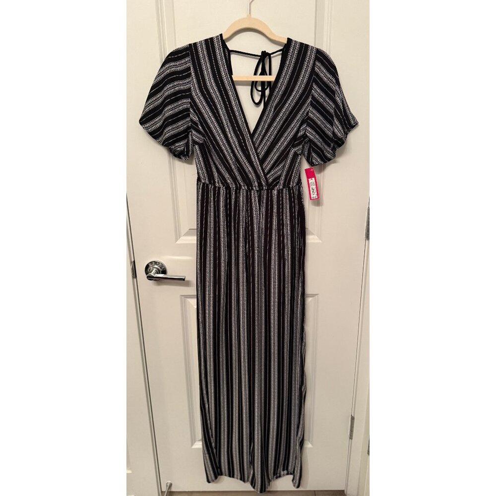 Striped geometric jumpsuit
